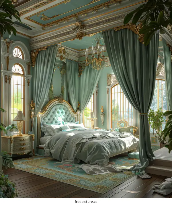 Elegant Luxurious Antique Style Bedroom Interior