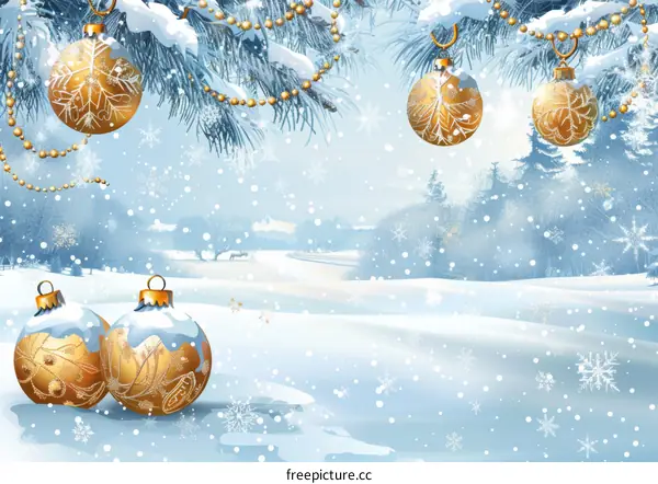 Snowy Christmas Night Scene