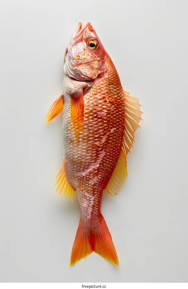 Red fish on white background