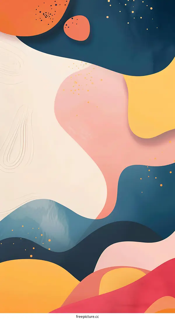 Abstract Background with Colorful Shapes and Dots