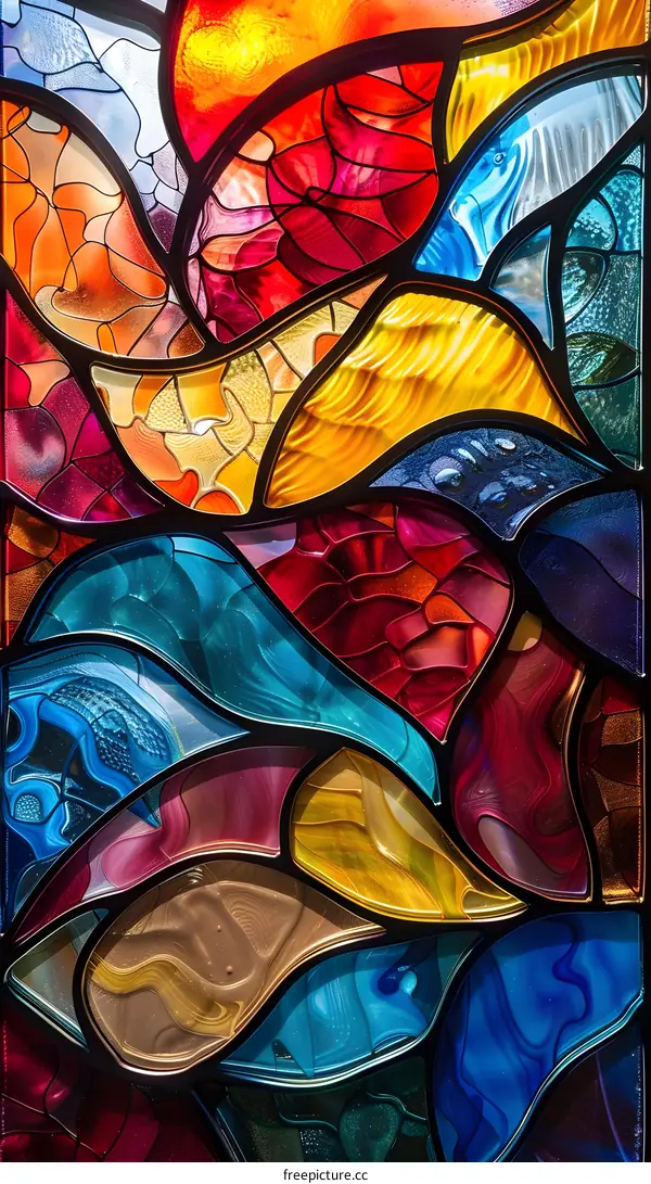 Abstract Colorful Stained Glass Window