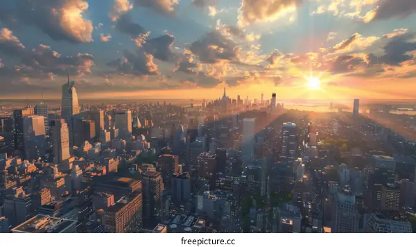 New York City Skyline at Sunset