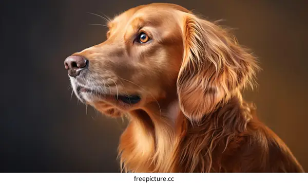 A portrait of a golden retriever