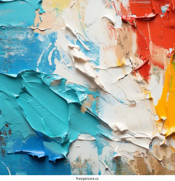 Abstract Oil Painting with Vivid Hues and Bold Strokes