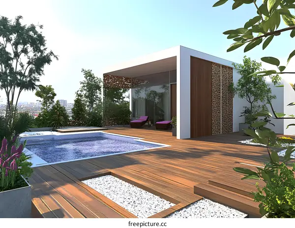 Modern Luxury Villa with Swimming Pool and Garden