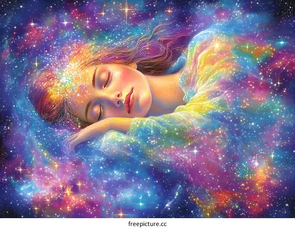 Sleeping in the Galaxy - Dreamy Digital Art