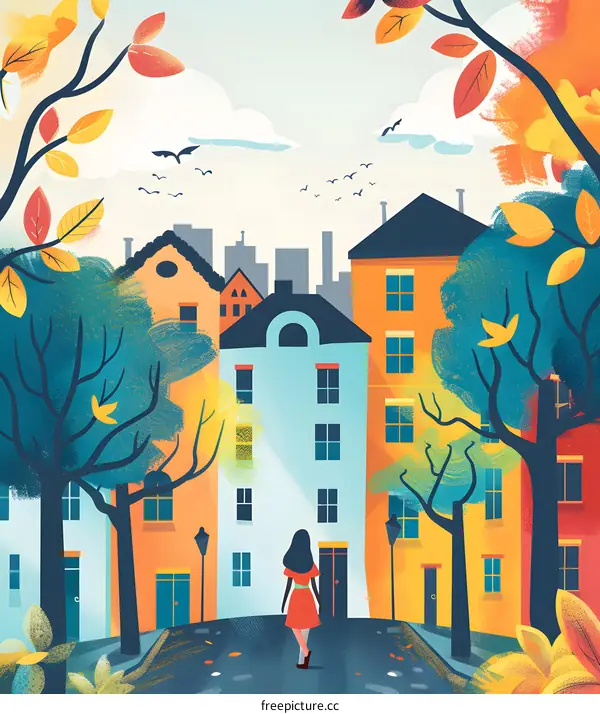 Autumn in the City Illustration
