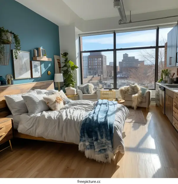 Cozy apartment with a view of the city