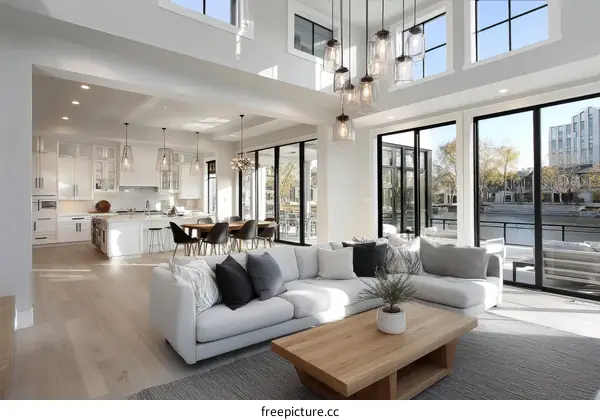 Modern Open-Concept Home with Large Windows