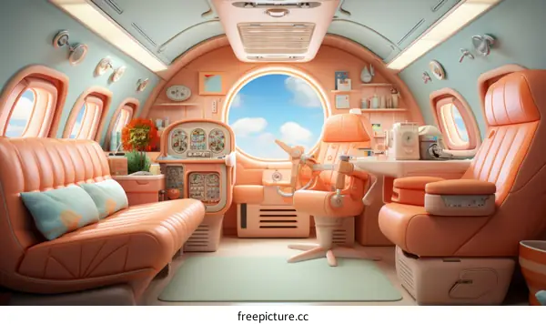 A Cozy Airplane Cabin with a View
