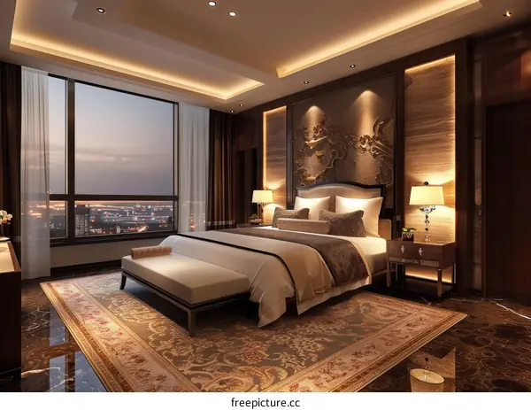 Luxury Modern Bedroom Interior Design Illustration