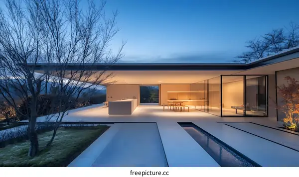 Modern Architecture House Design With Outdoor Courtyard