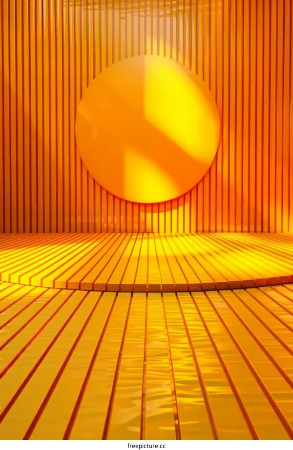 Orange 3D rendered background with a circular spotlight