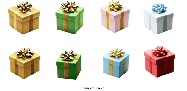 [Transparent Background PNG]Colorful Gift Boxes Collection