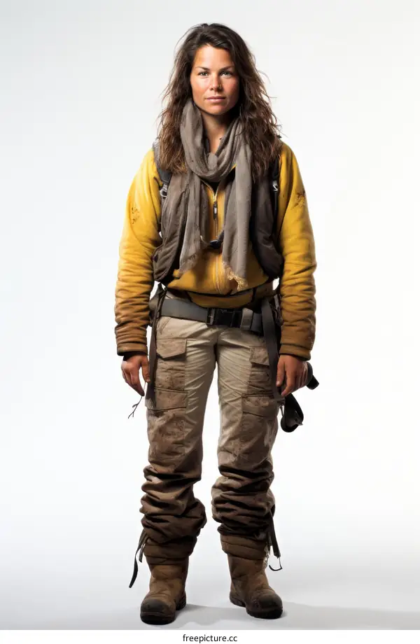 portrait of a female survivor of a post-apocalyptic world