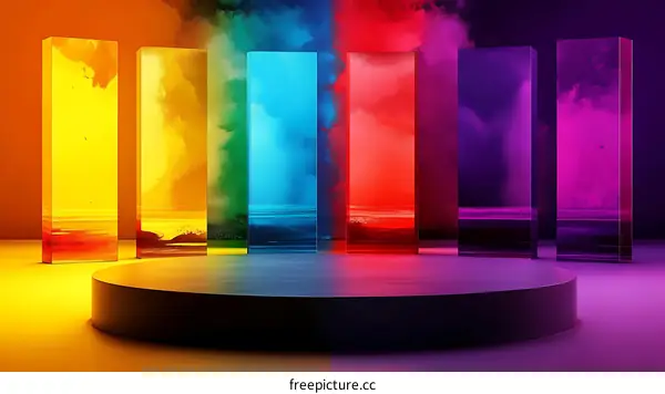Rainbow Abstract Display Platform