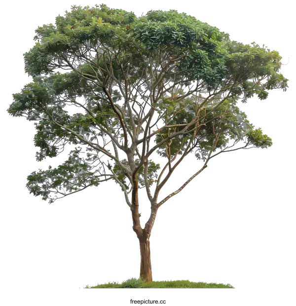 [Transparent Background PNG]Isolated Green Tree With White Background