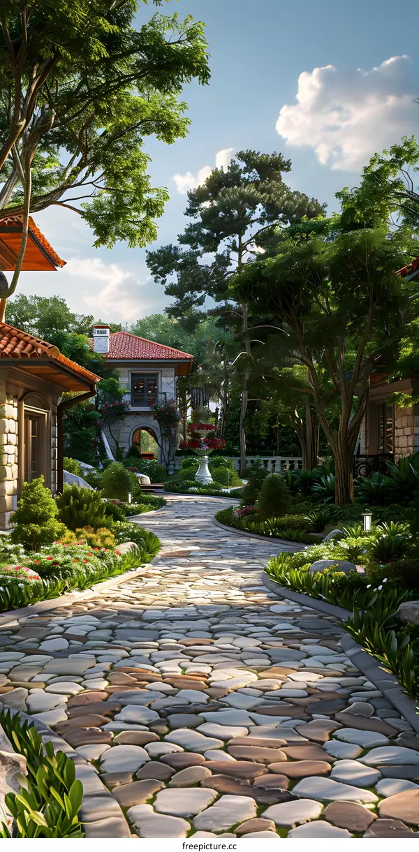 Garden path of a country villa