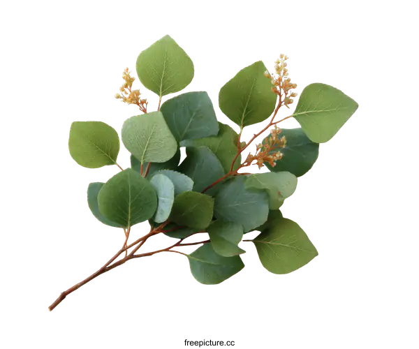 [Transparent Background PNG]Eucalyptus Branches Arrangement on White Background