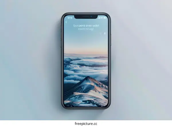 Phone Screen With Mountain Landscape Wallpaper