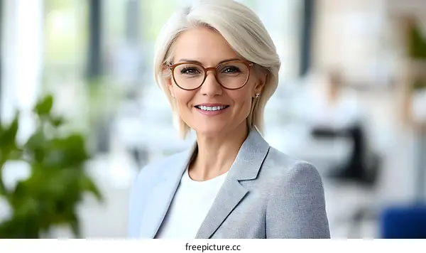 Confident Businesswoman in Modern Office Setting