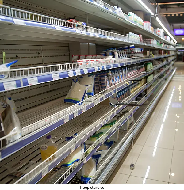 Empty Grocery Store Shelves During Pandemic