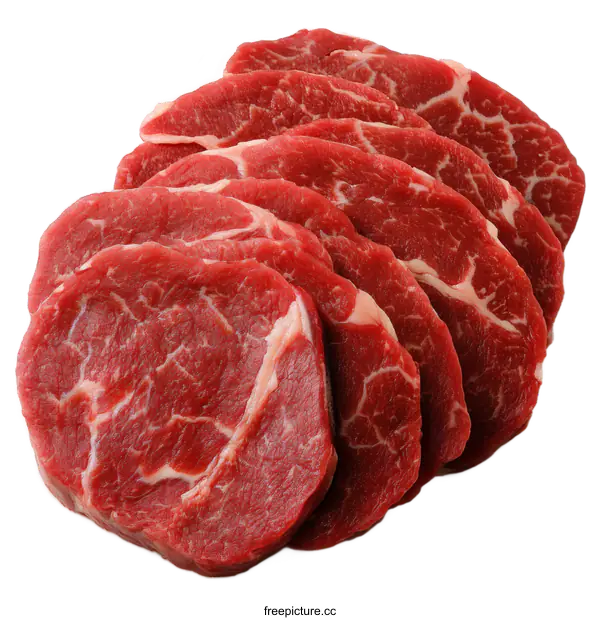 [Transparent Background PNG]Close-up of Fresh Raw Beef Steaks