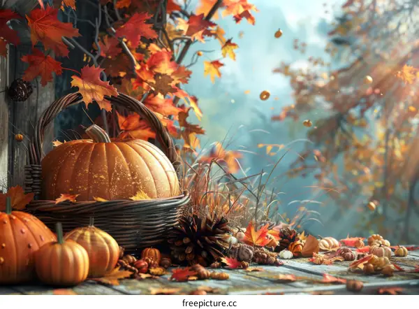 Autumn Harvest Still Life: Pumpkins and Gourds