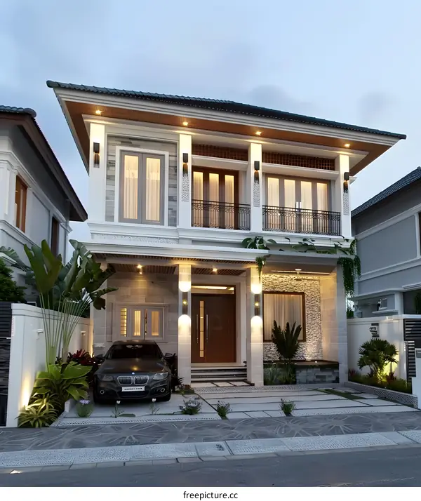Modern Two Story House With a Front Yard