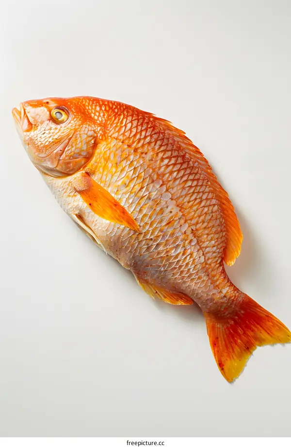 Red fish on white background