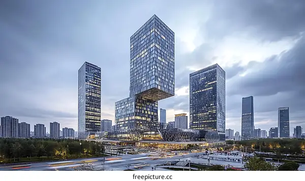 Modern Skyscrapers in the City Skyline