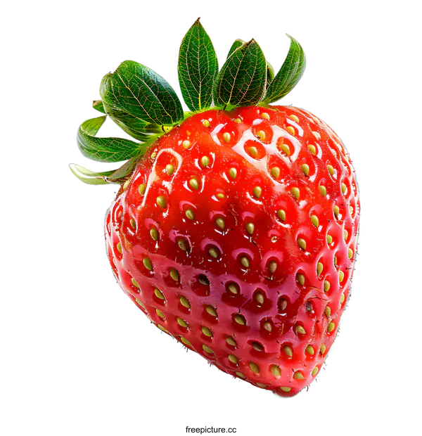[Transparent Background PNG]Fresh Red Strawberry Isolated on White Background