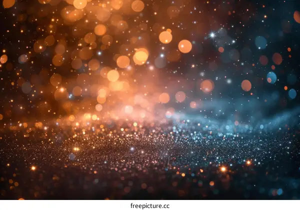 Blue and orange glitter background