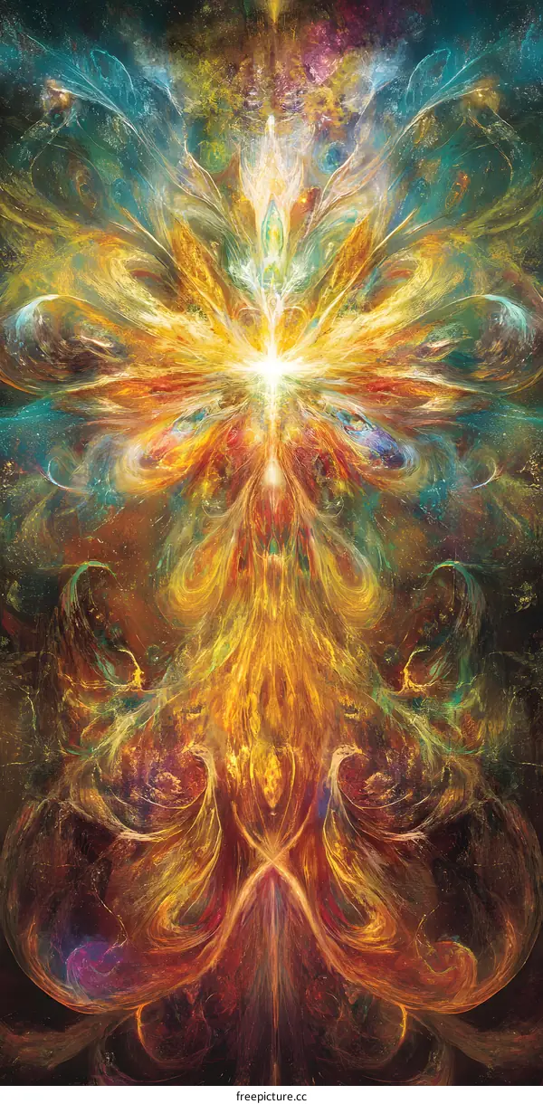 Abstract Art with Golden Light