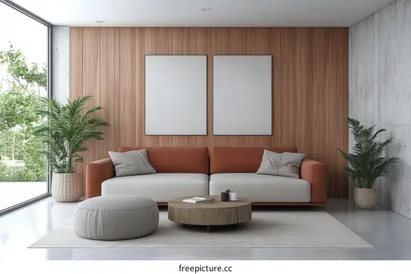 Modern Living Room Interior Design Mockup