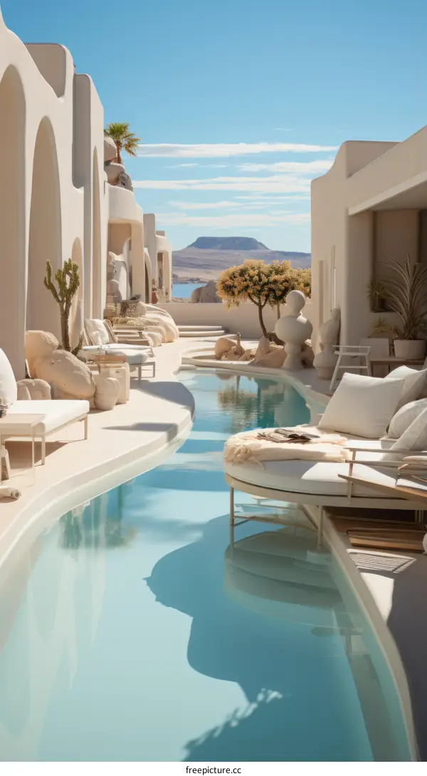 A stunning infinity pool with a view of the mountains