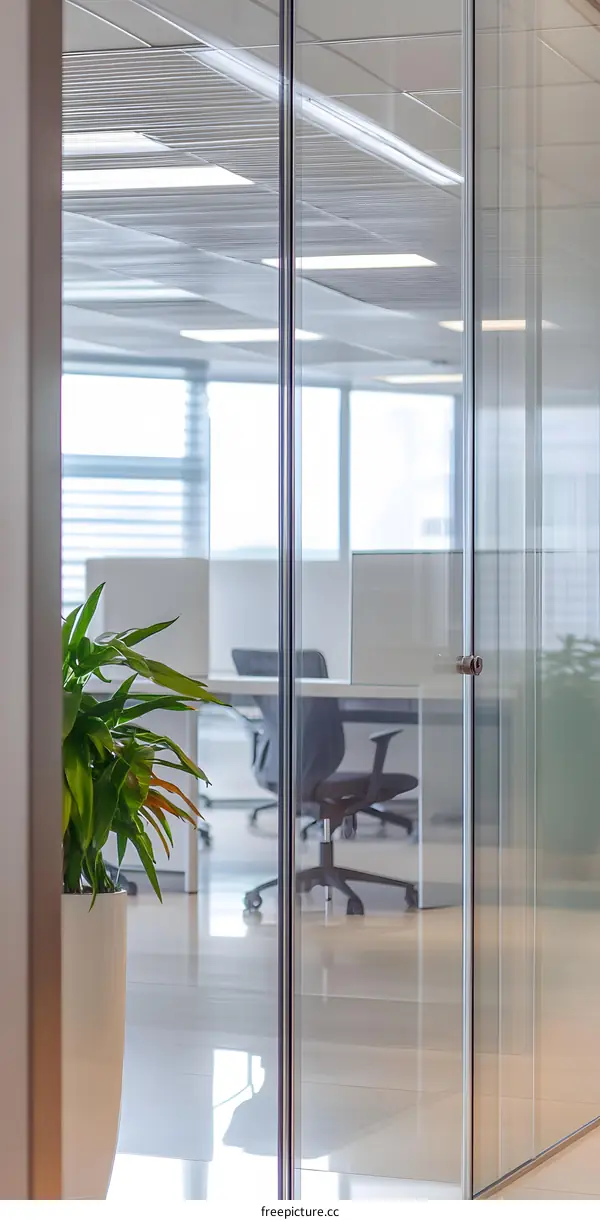 Glass Door Interior Design Office Space