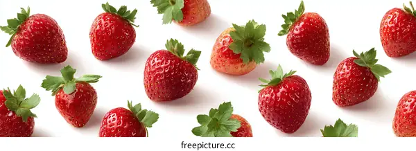 Fresh Strawberries in a Geometric Pattern