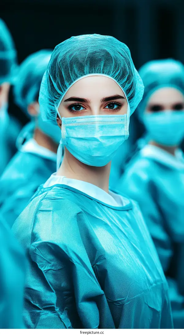 A Group of Caucasian Medical Staff Wearing Protective Gear