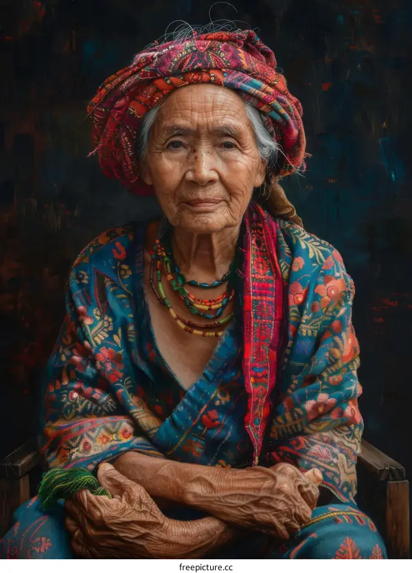 Portrait of an Elderly Indigenous Woman