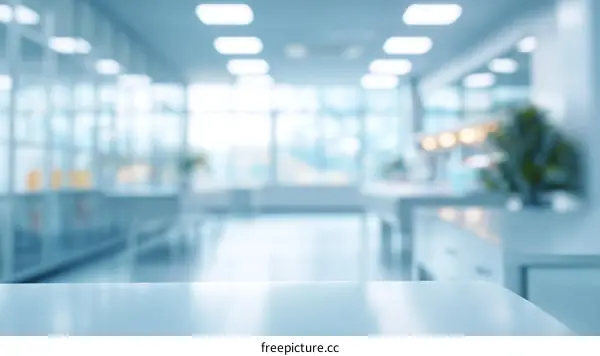 Modern Empty Laboratory Interior Blurred Background