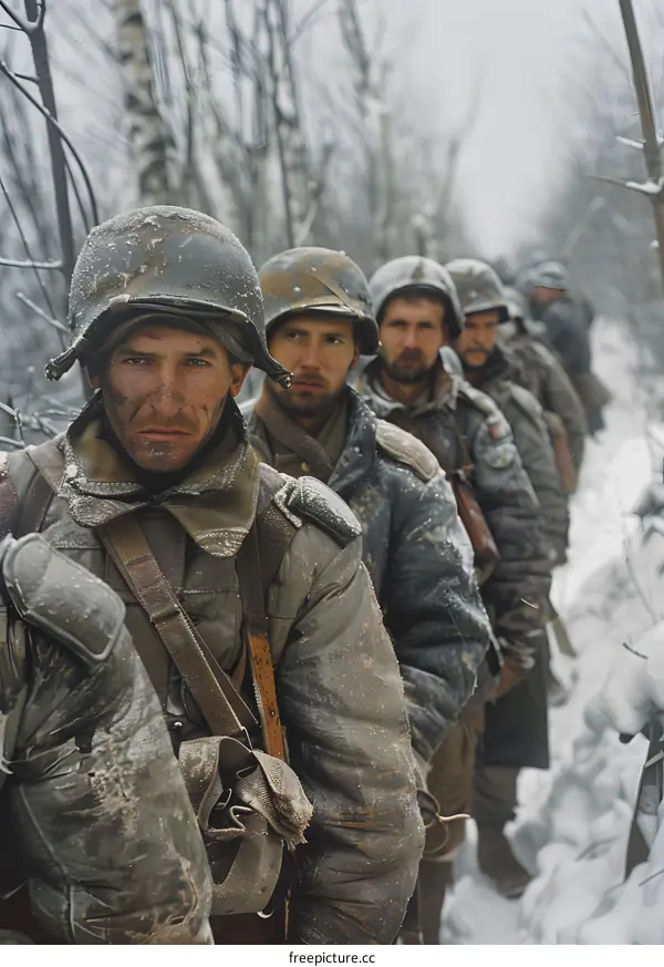 A group of soldiers in the snow