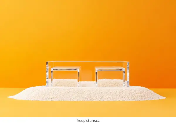 Acrylic Display Platform on Orange Background