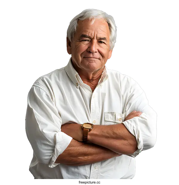 [Transparent Background PNG]Portrait of a man with crossed arms