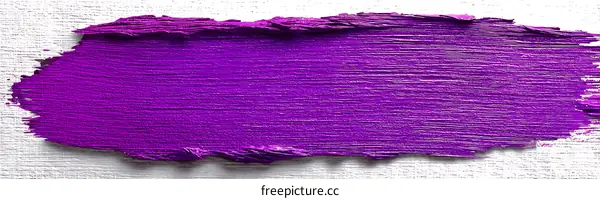 Purple Paint Stroke Texture on White Canvas