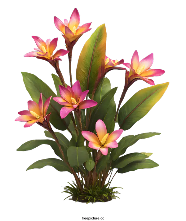 [Transparent Background PNG]Pink Tropical Flowers Bouquet
