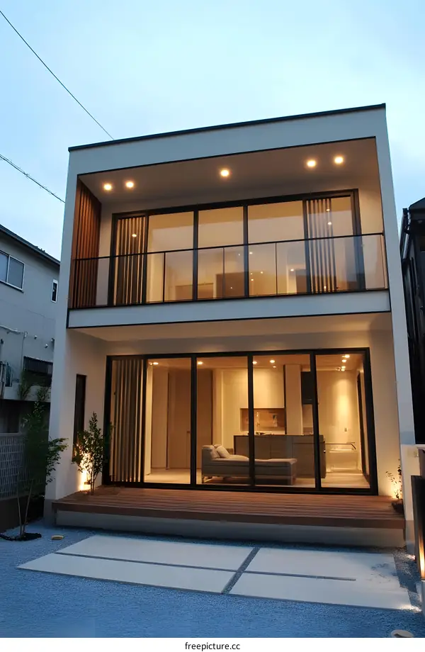 Modern Two Story Home with Large Windows