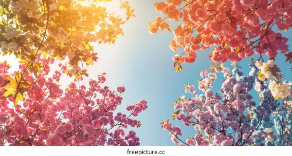 Vibrant Cherry Blossoms in Springtime Symphony
