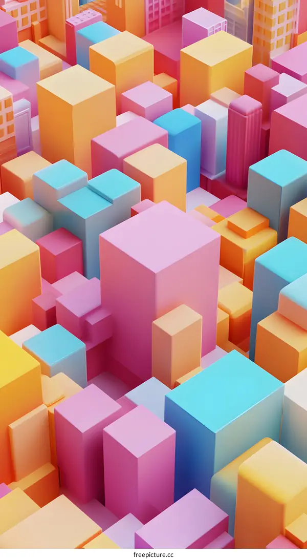 Abstract 3D Colorful Geometric Shapes Background Illustration