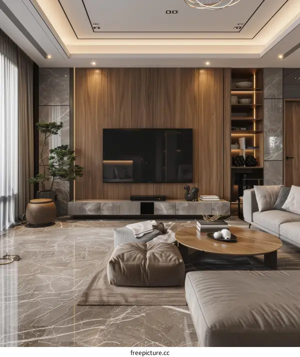 Modern Minimalist Living Room Design: Neutral Colors, Open Plan